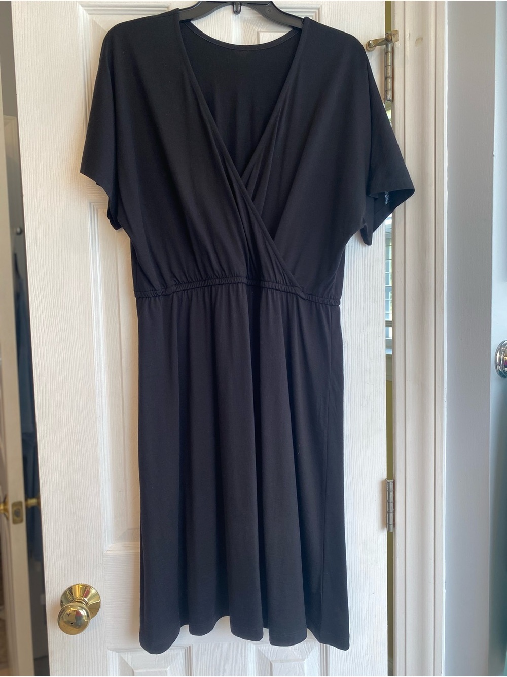 Wool& Black Brooklyn Wrap-Front Dress, size L, Long length